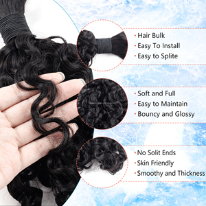 100 g/paquete de cabello humano Remy rizado birmano negro Natural cabello trenzado a granel para trenzas bohemias paquetes de cabello bohemio sin trama - Product Image 4