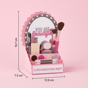 Wooden Mini <b>Dressing</b> Table Toy Makeup Dress Up Playset With Mirror Accessory Storage for Kids - Product Image 6
