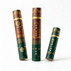 Paper Tube Incense Stick Packaging with Gold Foil Hot Stamping <b>Recyclable</b> Craft Gift <b>Box</b> - Product Image 3
