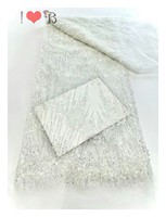 Blinglace Textile matériel tissu paillettes dentelle attachement pour Machine à broder Tulle perlé broderie feuille tissu pour la fête