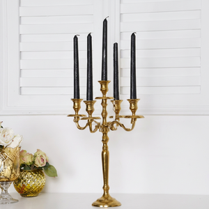 Candélabre doré à cinq bras, porte-bougie, décoration d'intérieur, support durable - Product Image 1