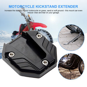 YHMOTO Extension de béquille latérale universelle pour moto, scooter, vélo – Plaque de support élargie noire - Product Image 5
