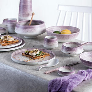 Ensemble d'assiettes à dîner émaillées <span class=keywords><strong>en</strong></span> grès céramique moderne Brett Vaisselle de restaurant <span class=keywords><strong>en</strong></span> porcelaine pour hôtels et restaurants - Product Image 1