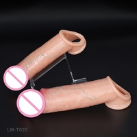 Realistischer Penis-Überzug für Männer, 22 cm Silikon-Penishülle mit Hodenring, Wiederverwendbares Sexspielzeug zur Verzögerung der Erektion