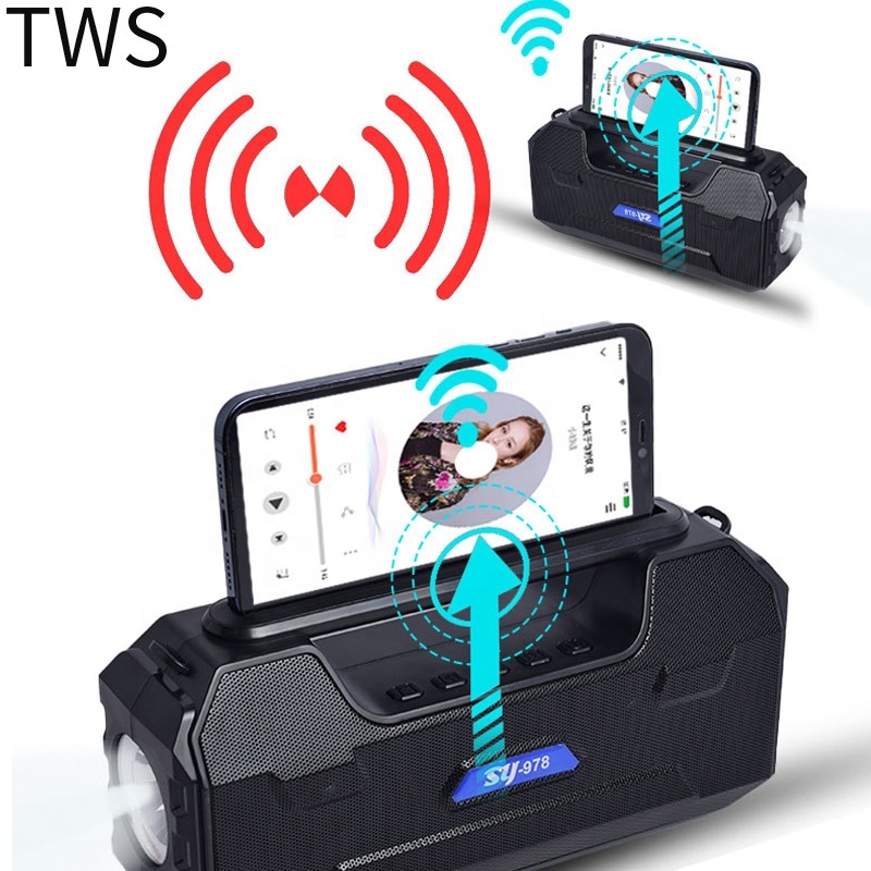 200Hours TWS Outdoor Solar Powered Wireless Solar Charging Bluetooth Speaker FM Radio LED Flashlight Solar bluetooth Speaker · image 5