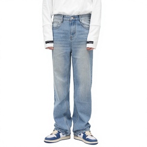 Pantalon baggy bleu pour homme, jeans streetwear pour homme, jeans personnalisés pour homme, jeans baggy - Product Image 1