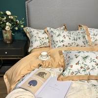 Parure de lit de luxe en soie 100%, ensemble de literie, housse de couette, drap plat, pour la maison, pour l'été, pour lit simple/double et King/Queen size