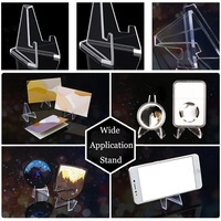 Support d'affichage triangulaire en plastique transparent Wugeon Wugeon-029, petit support pour pièces commémoratives, objets de collection, souvenir de bureau