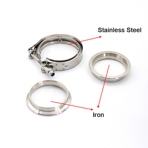Collier de serrage en <span class=keywords><strong>V</strong></span> universel en acier inoxydable pour échappement avec brides mâles et femelles en fer pour systèmes d'échappement, tuyaux de 51/57/63/76/89/102 MM - Product Image 2