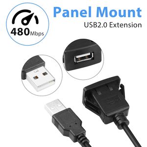 Câble d'extension USB 2.0 <span class=keywords><strong>carré</strong></span> étanche à clipser en ABS, 1m 2m, pour tableau de bord de voiture, moto, bateau - Product Image 2