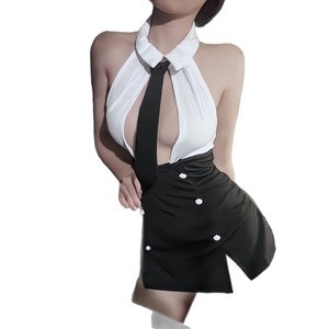 Lencería sexy, uniforme de secretaria, tentación, pijamas calientes y coquetas, body revelador, conjunto erótico de maestra - Product Image 5