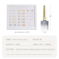 Vernis à ongles gel crémeux effet pudding 15ml 16 couleurs Nude laiteux Gel de construction UV LED Soak Off Salon OEM Vente en gros