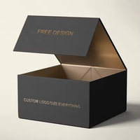 Emballage personnalisé de qualité supérieure, boîte noire personnalisée, emballage d'expédition en carton rigide pour bougies de luxe, boîte cadeau pliante magnétique