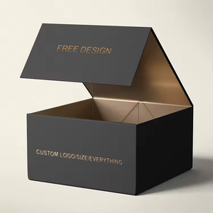 Customized Premium Packaging Black Custom Bundle Box,Luxury Candles Rigid Cardboard Shipping Packaging Magnetic Folding Gift Box