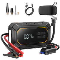 Démarreur de voiture portable RoadGuardian 12V avec compresseur d'air 10000mAh, booster de batterie automobile d'urgence, gonfleur de pneus, charge Type-C