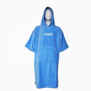 100% algodón exterior terciopelo interior Terry playa suave toalla <span class=keywords><strong>Surf</strong></span> <span class=keywords><strong>Poncho</strong></span> toalla Sudadera con capucha - Product Image 3