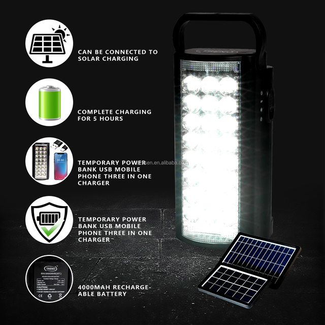 Teyoza Hot Selling Solar Rechargeable Led Portable Lantern with Power Bank
