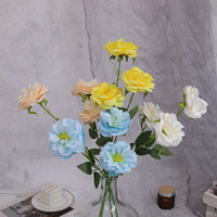 Bunga Mawar Peony Buatan Tangan Modern dari Sutra Sheng Shi Hua Kai untuk Dekorasi Pernikahan, Rumah, Meja Kopi, Latar Belakang Meja Makan, dan Dinding Bunga