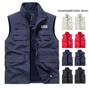 Gilet d'été unisexe en toile respirante à séchage rapide, multi-poches, sans manches, en maille, pour le travail – Vente en gros - Product Image 1