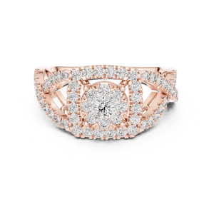 Anillo de Diamantes en Oro Rosa, Joyería Elegante y Brillante para Mujer, Ideal para Regalo de Boda, Compromiso, Aniversario y Uso Diario - Product Image 1