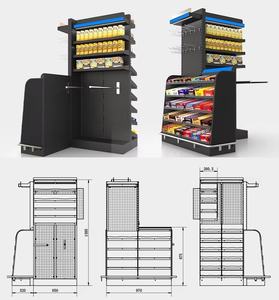 रिटेल स्टोर मर्केंडाइजिंग के लिए संयोजन अलमारियों और हुक कोने प्रबंधन प्रणाली के साथ कैशियर स्टेशन आयोजक शेल्फ - Product Image 6