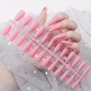 <span class=keywords><strong>Faux</strong></span> ongles en acrylique à pointe noire, 24 ballerine, artificiels, à bas prix, mi-longs, à pression, solides, <span class=keywords><strong>mat</strong></span>, nouveau Design, - Product Image 3