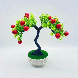 Árbol Bonsái Artificial de Granada, Tamaño Pequeño para Mesa, Flores de Plástico, Planta Decorativa, Adorno - Product Image 1