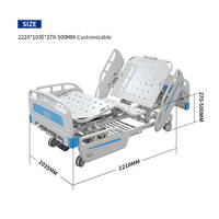 Cama de Cuidado Manual Multifuncional de 3 Manivelas, Cama de Enfermería Ajustable para Pacientes, Uso Hospitalario y Rehabilitación Doméstica