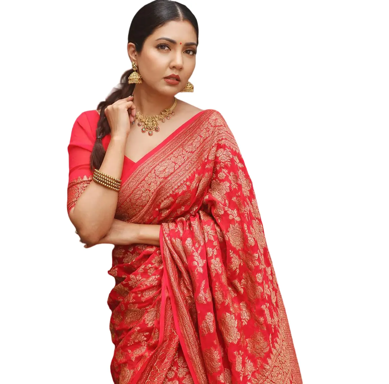 Kualitas baik Saree India Banarasi terbaru Saree sutra lembut untuk pernikahan dan pesta dipakai dengan harga grosir dari produsen India