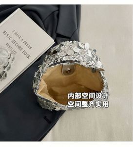 Vintage Chain Women's Lady-Style Fashion <b>Handbag</b> <b>Sequin</b> Embroidery With Zip Closure Woven Shoulder Bag - Product Image 3