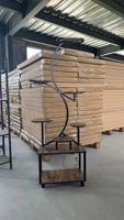 Support de plante d'intérieur simple en blanc à assembler avec un design multi-niveaux solide et stable et des lumières de croissance pour une utilisation en jardin