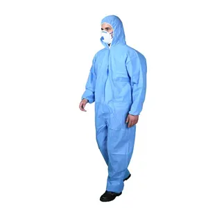 Microporous Laminated Film Breathable Single Use Asbestos Removal Overalls Disposable Coverall Safety Workwear