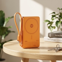 Batterie externe ultra-mince double capacité LC43 15W/25W sans fil 20W/45W PD filaire N52 13N avec cordon support TFT CE FCC 3C