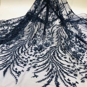 2019 de encaje de la boda de tela neta de lentejuelas de lujo africana de malla de diseños de bordado - Product Image 3