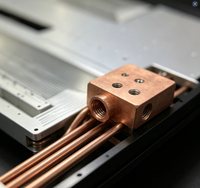 Plaque de refroidissement liquide en aluminium usinée sur mesure par CNC avec caloduc en cuivre pour le refroidissement des CPU et GPU des serveurs de centre de données