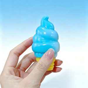 Jouet Squishy Réaliste en Forme de Crème Glacée Arc-en-ciel, Matériau TPR, Anti-stress, Décompression pour Bureau, Unisexe, à partir de 5 ans - Product Image 4