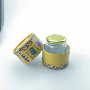 Custom mel jar abelha garrafa cilindro papelão tubo caixa pacote