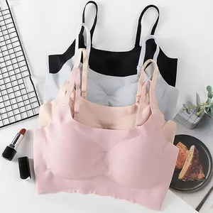 Atacado Bralettes Sólidos Sem Costura, Alças Ajustáveis Confortáveis Sem Fio Íntimos Sutiã, Lingerie & Roupa Interior Feminina