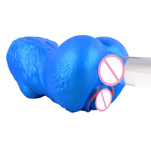 Masturbador Masculino de Silicona con Diseño de Doble Canal, Estilo Fantasía Depredador Escala Azul, Producto de Placer Masculino para Mayores de 18 Años - Product Image 4