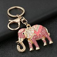 Porte-clés éléphant en strass, pendentif animal multicolore, cadeau souvenir créatif Thaïlande Inde