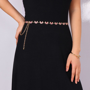 สร้อยคาดเอวรูปผีเสื้อ โลหะผสมสังกะสีชุบทอง ประดับด้วยคริสตัล สำหรับงานปาร์ตี้ เครื่องประดับแฟชั่นสำหรับผู้หญิง - Product Image 5