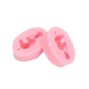 Pink Oval Silicone Cake Mold 2 Pieces For DIY Fondant Baking Home Use - Product Image 1