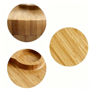 Plato de Madera Ecológico Moderno para Cocina, Comedor, Bandeja Redonda de Madera Pulida para Servir Alimentos, Plato Decorativo para el Hogar - Product Image 5