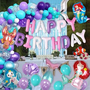 Kit di Palloncini ad Arco con Tema Sirena, Decorazioni per Feste di <span class=keywords><strong>Compleanno</strong></span> per Ragazze, Accessori per Feste a Tema La Sirenetta - Product Image 2