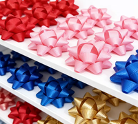Boîte cadeau 3D étoile et fleur pour Noël, les fêtes, les mariages et le Nouvel An avec nœud papillon en polyester pré-fabriqué DIY