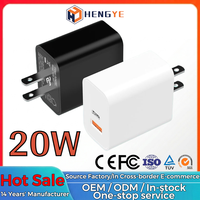 Chargeur mobile d'origine Chargement rapide de téléphones portables QC3.0 PD 20w Adaptateur secteur Chargeur mural type-c