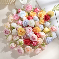Arrangement floral fait à la main soie artificielle Rose tête de fleur pour la maison fête fleur mur décoration de mariage