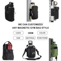 Sac de sport magnétique pour bouteille d'eau, sac bandoulière pour hommes et femmes, porte-bouteille de sport avec poches de rangement et compartiments zippés