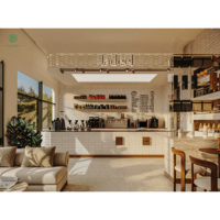 Comptoir de boulangerie haut de gamme, design OEM, table et chaises de bar pour café, ensemble complet pour café commercial