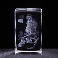 Cubo di Cristallo Personalizzato con Incisione Laser 3D e Stampa UV, Varie Dimensioni, Blocco di Cristallo K9 Trasparente